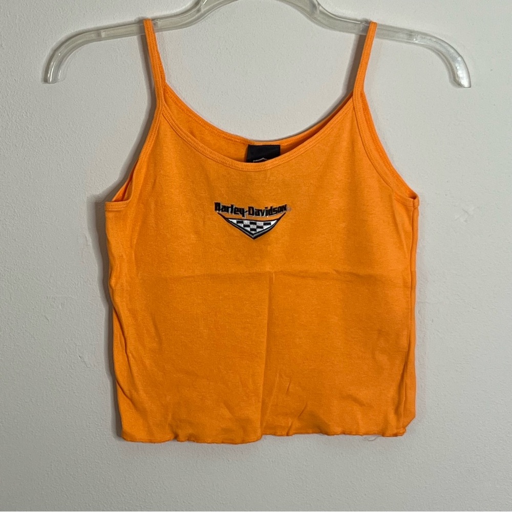 Vintage Harley-Davidson Orange Cami Tank Top Women’s L/XL Milwaukee